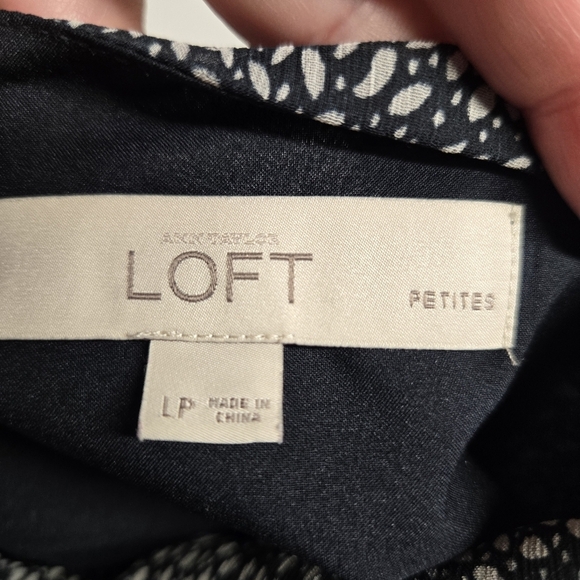 Loft Ann Taylor Navy Blue Adjustable Strap Dress Size Petite Large - Picture 3 of 4